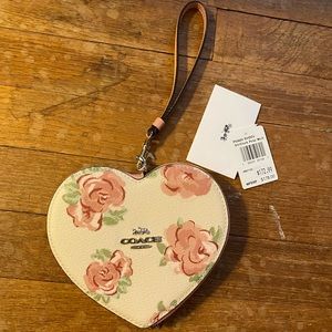 NWT Heart Shaped Coach Wristlet